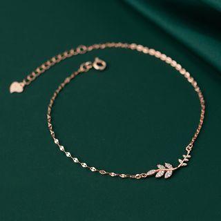 Rhinestone Leaf Anklet