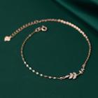 Rhinestone Leaf Anklet