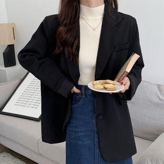 Plain Blazer / Mock-neck Top