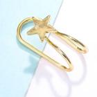 Star Alloy Cuff Earring 1 Pc - Clip On Earring - Gold - One Size