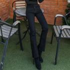 Frey-hem Straight-cut Pants