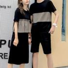 Couple Matching Short-sleeve T-shirt / Short-sleeve Midi T-shirt Dress / Shorts / Set