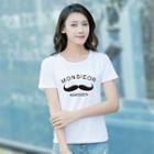 Short-sleeve Moustache Print T-shirt