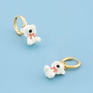 Bear Glaze Alloy Dangle Earring 1 Pair - Gold - One Size