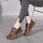 Platform Block Heel Genuine Leather Oxford Shoes