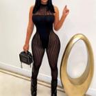 Sleeveless Sheer Jumpsuit