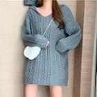 Plain Cable Knit Hoodie