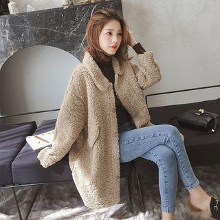 Plain Fleece Button Coat