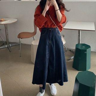 Sweater / Midi A-line Skirt