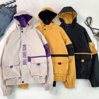 Paneled Hooded Cargo Jacket