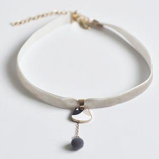 Alloy Cat Pendant Velvet Choker