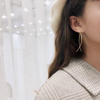 Alloy Curve Bar Fringed Earring