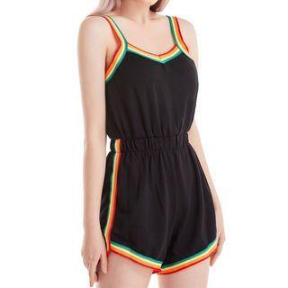 Striped Strappy Straight Leg Playsuit