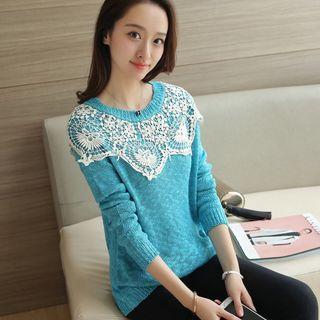 Crochet Trim Sweater