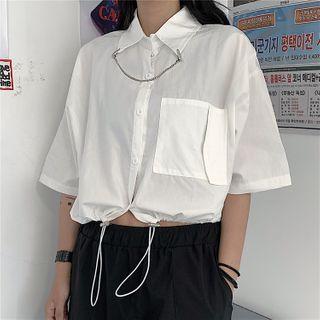 Short-sleeve Drawcord Shirt