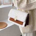 Faux Shearling Flap Crossbody Bag