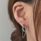 Chain Knotted Hoop Earring 1 Pair - Silver - One Size