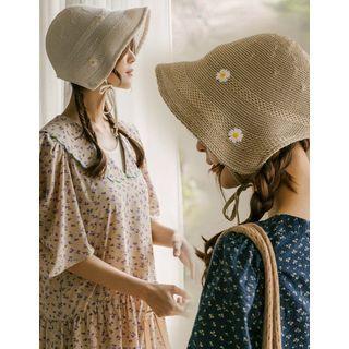 Daisy Embroidery Bonnet Hat
