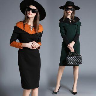 Mock Two Piece Sheath Dress