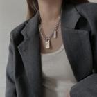 Lettering Tag Pendant Alloy Necklace