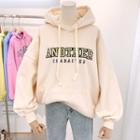 Long-sleeve Letter-embroidered Hoodie