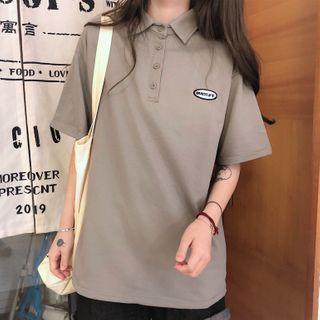 Loose-fit Short-sleeve Printed Polo Shirt