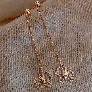 Unicorn Rhinestone Alloy Dangle Earring 1 Pair - Gold - One Size