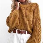 Pointelle Knit Sweater Curcumin - One Size