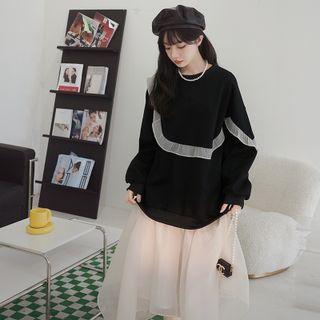 Two-tone Panel Midi Sweatshirt Dress