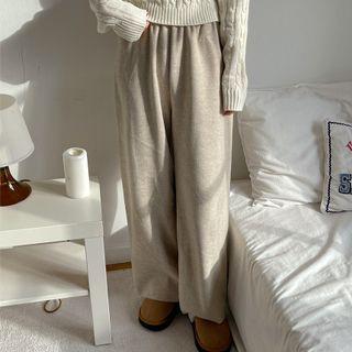 Waistband Knit Wide-leg Pants