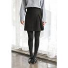 Slit-front Wool Blend A-line Miniskirt