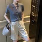 Short-sleeve Knit Top / Dress Shorts