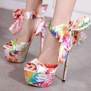 Lace-up Platform Stiletto Heel Sandals