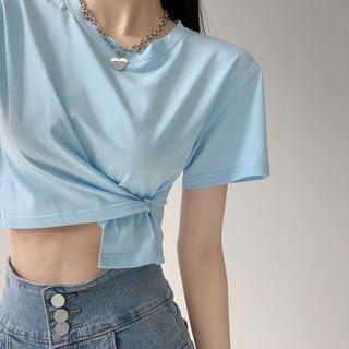 Details Plain Crop T-shirt