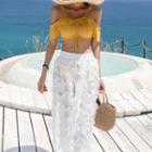Set: Cold-shoulder Bikini + Midi A-line Skirt
