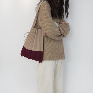 Pleated Knit Tote Bag