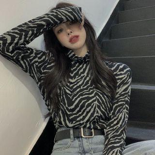 Long-sleeve Zebra Print Top (various Designs)