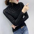 Set: Mock-neck Lace Top + Bandeau