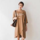 Petal-hem Printed Pullover Dress