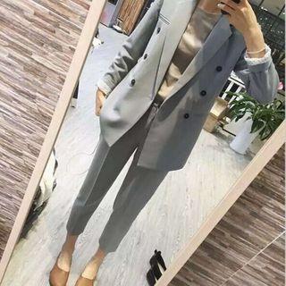 Set: Double-breasted Blazer + Harem Dress Pants