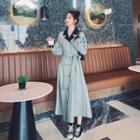 Double Breasted Tie-waist Long-sleeve Coat Dress
