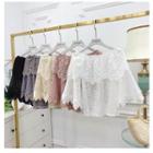 Off-shoulder Lace 3/4-sleeve Top
