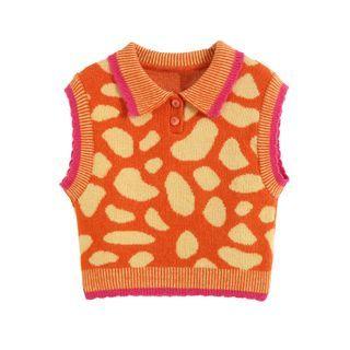 Jacquard Polo Sweater Vest