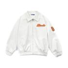Letter Print Collared Zip Jacket