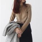 Long-sleeve Mock Neck T-shirt