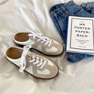 Backless Seam-trim Sneakers