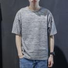 Elbow-sleeve Crew-neck T-shirt