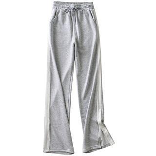 Slit-hem Drawstring Sweatpants