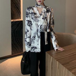 Print Shirt / Straight Leg Pants