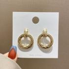Hoop Alloy Dangle Earring 1 Pair - E4135 - 925 Silver - Gold - One Size